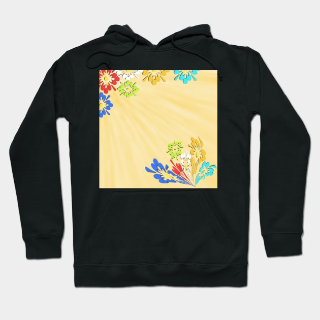 Cream floral pattern Hoodie by ikshvaku